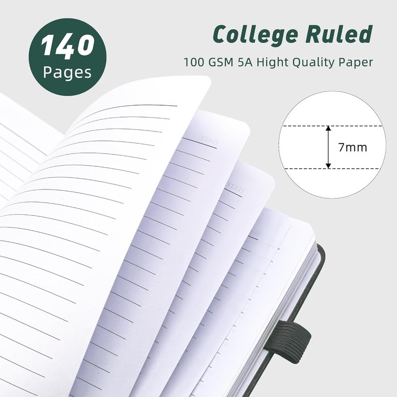 LEAGIM Lined Spiral Journal Notebook for Women & Men, College Ruled Hardcover Notebook for Work & Note Taking, Journals for Writing, 100 GSM, Business, School, 140 Pages, A5(5.8"x8.5") - Dark Green - Image 2